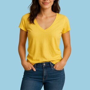 ☀️ Aeropostale Sunshine Yellow V-Neck Tee | 100% Cotton | Size XL